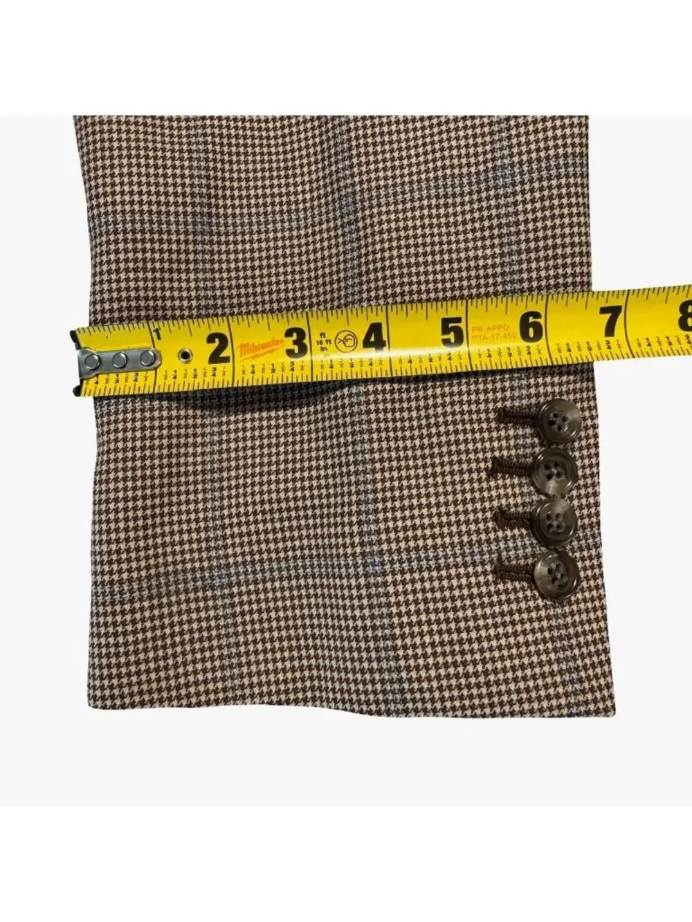 Innocenti Men’s Bespoke Custom Surgeons Cuffs Blazer Brown Windowpane • 44R